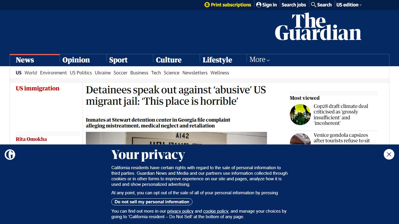 Detainees speak out against ‘abusive’ US migrant jail: ‘This place is ...